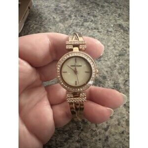 Anne Klein AK/2238 White Mop Dial Rose Gold Tone Stainless Steel Women's Watch